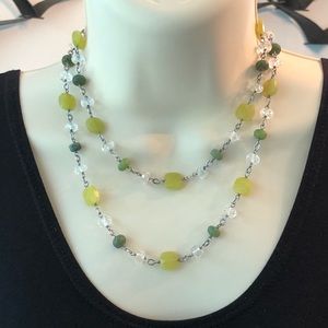Silpada Sterling Green Jade Crystal Bead Necklace